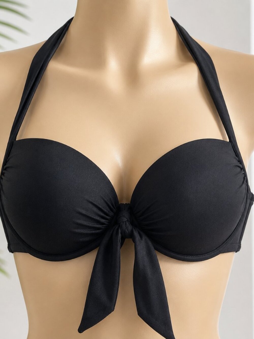 ✨🖤 VICTORIA’S SECRET PUSH-UP HALTER SWIM TOP – 36C | BLACK | NEW 🖤✨